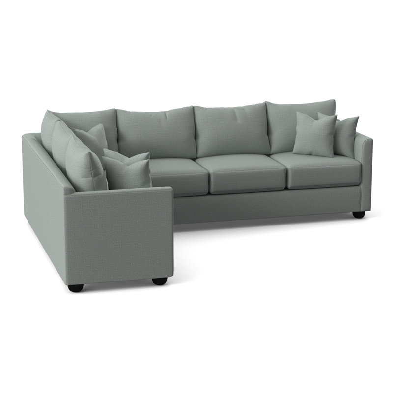 Cecelia Upholstered Sectional, Left Hand Facing, Conversation Capri Basketweave
