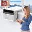 Climatiseur de fenêtre écoénergétique de 5 000 BTU, climatiseur à refroidissement rapide avec télécommande, minuterie 24H, 3 modes et 3 vitesses de ventilation, système de refroidissement silencieux pour les petites pièces jusqu'à 300 pieds carrés Ft