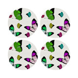 Butterflies Original Vegan Leather Round Coasters