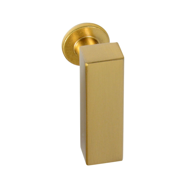 Newport 1 1/2" Length Rectangle Knob, Amber Gold