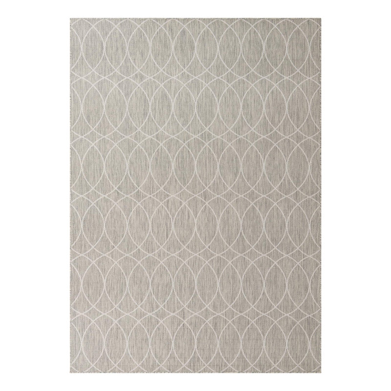 Tapis treillis d'extérieur gris clair, Rectangle 7 pi 10 po x 11 pi