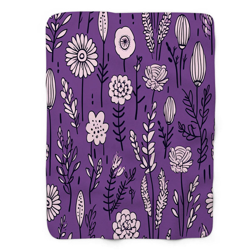 Jeté Wisteria Whimsy - 1 pièce de qualité supérieure en sherpa, L 50 po x L 60 po