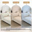 Chaise longue surdimensionnée en flanelle de fourrure de lapin blanche avec accoudoirs et coussins Bentura-1264939617