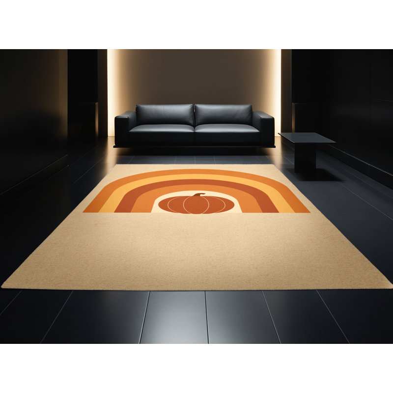 Soft Plush Esquibel Thanksgiving Modern & Contemporary Abstract Area Rug in Brown – Beige Binding, 3x5
