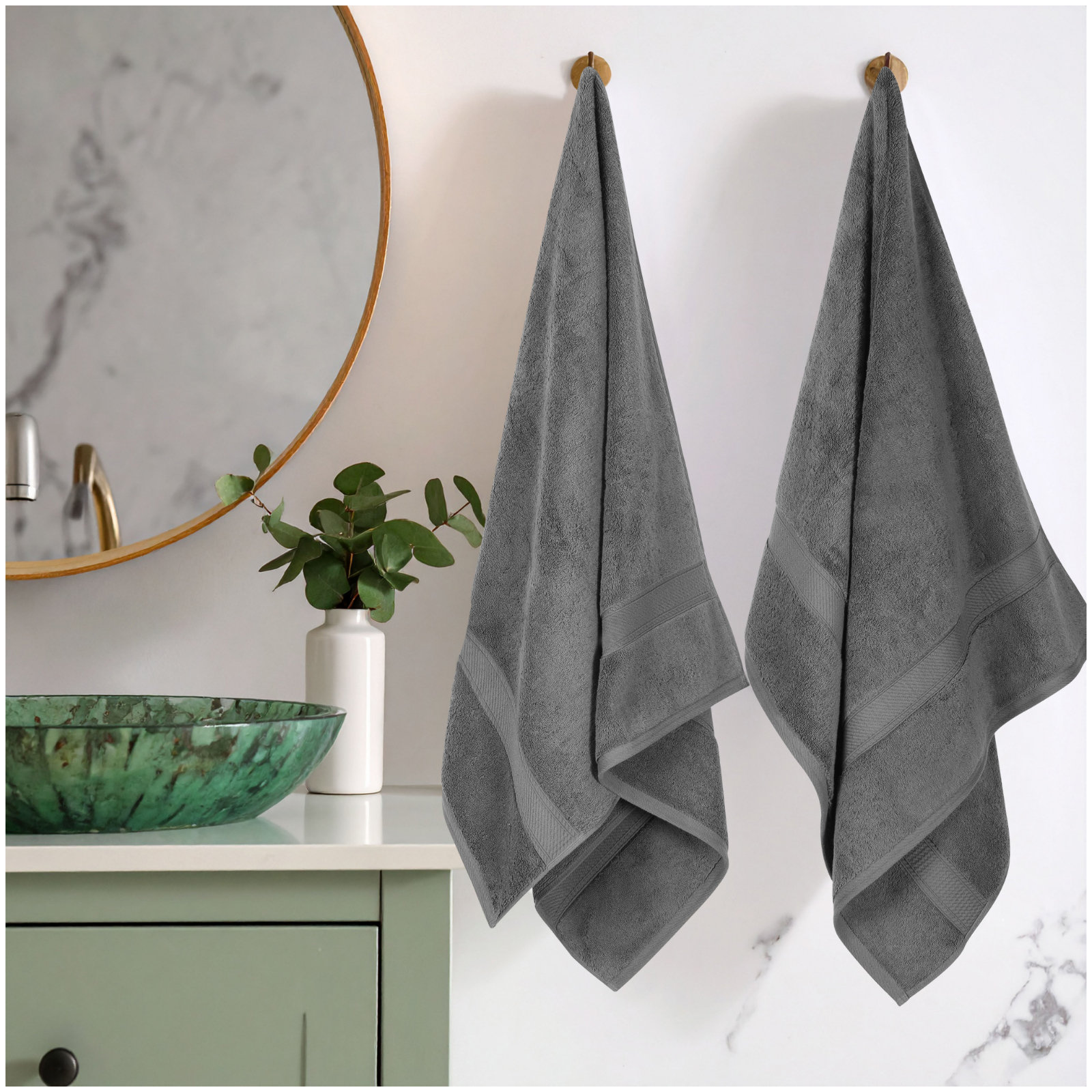 Renata 800 GSM 2 Piece Certified Egyptian Cotton Bath Towel Set , Coral