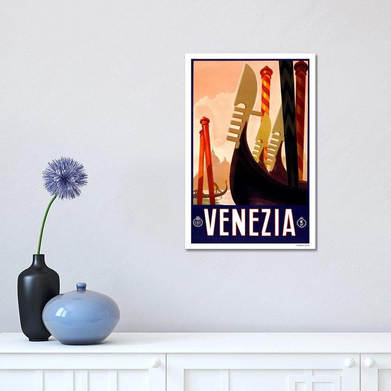 Venezia Advertising Vintage Poster - Wrapped Canvas Rectangle Print, 30.48 cm H x 45.72 cm W