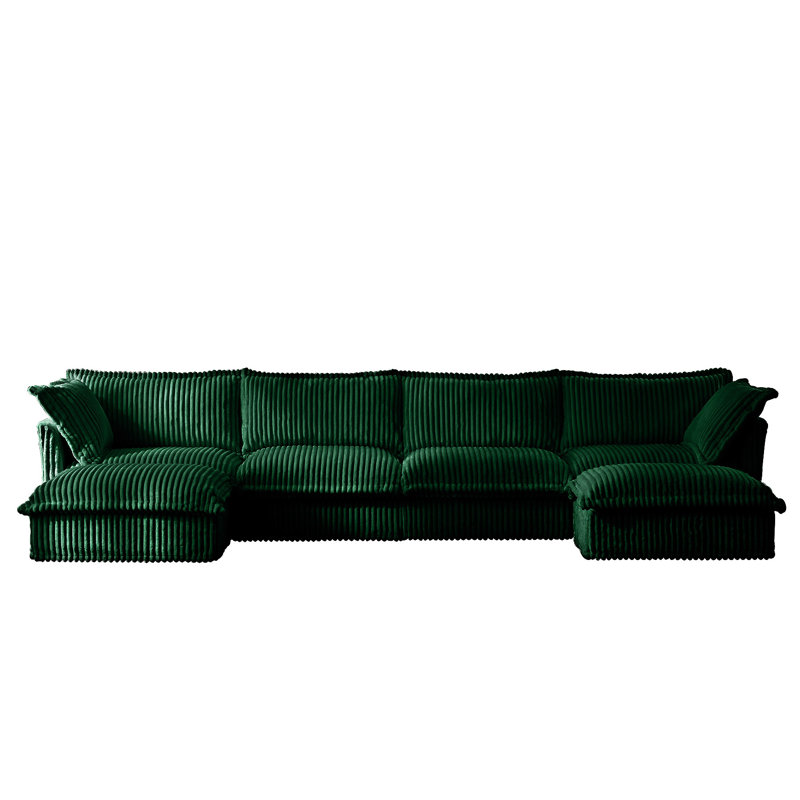 Canapé modulaire en U, H 34,6 po x l 156,6 po x P 33 po, Vert