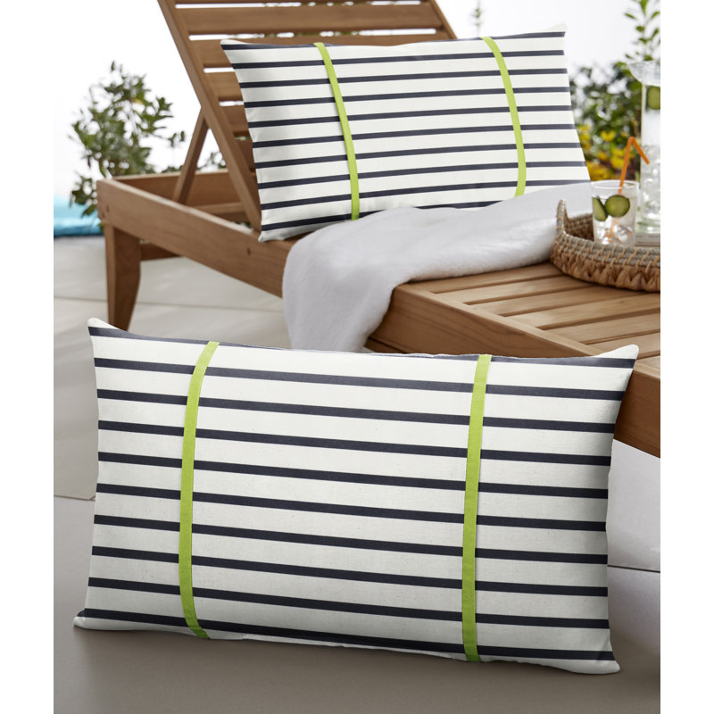 Housse et insert de coussin rectangulaire Stonebrook, 12 po x 24 po, Vert ara