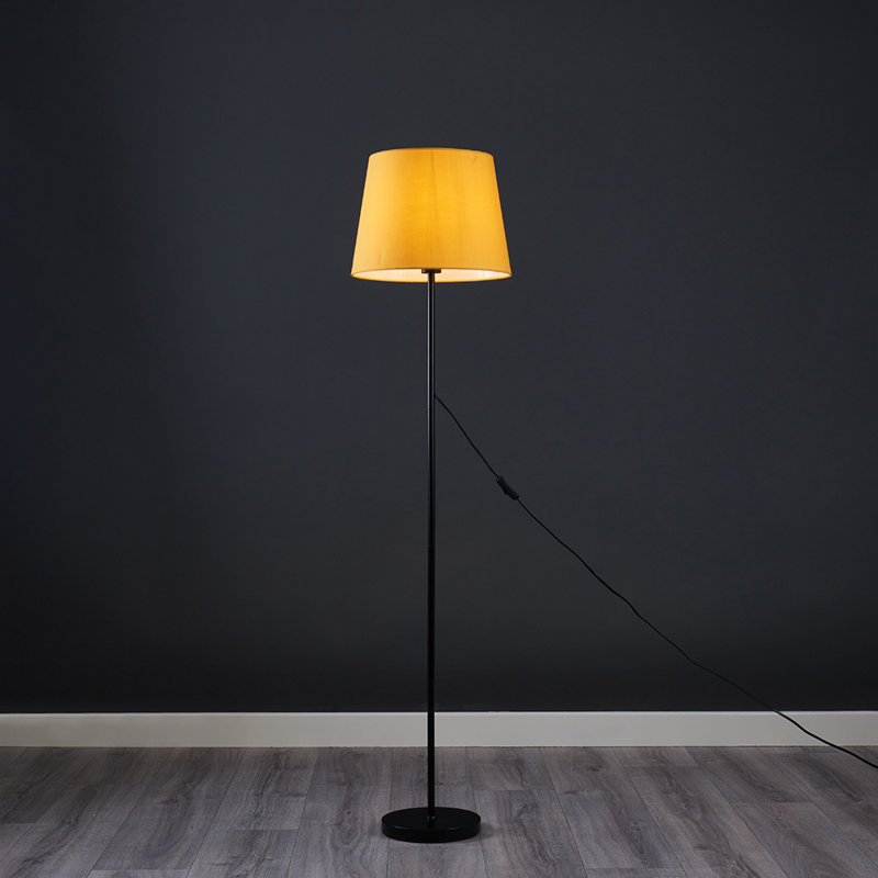 Gurpreet 154 H cm Traditional Floor Lamp, Yes, Mustard, Black