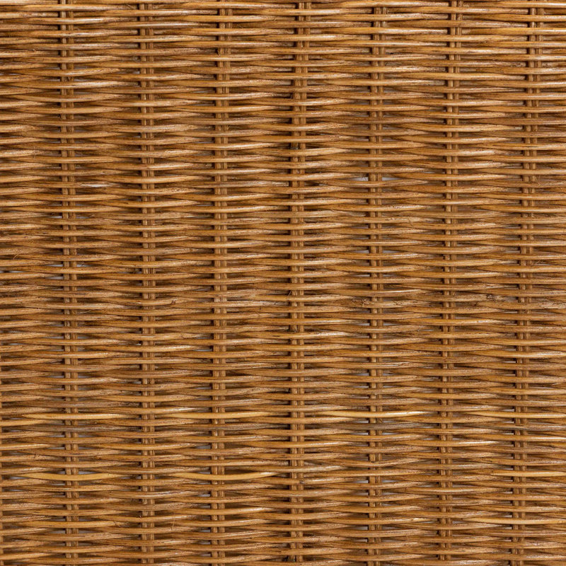 Bystrik Bohemian Light Honey Scalloped Rattan Side Table