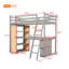 Lit mezzanine avec échelle, tablettes et bureau-683414099-683414098