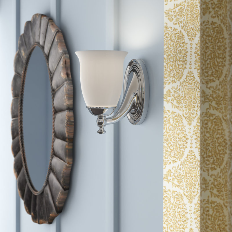 1-Light Armed Sconce, Polished Chrome