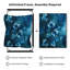 Très grande reproduction d'art sur tissu - Œuvre de vigne botanique florale bleue pour le salon ou la chambre à coucher - «Assemblage requis du cadre (cadre non fini)»-269376468
