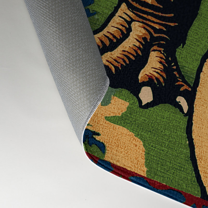 Dinosaurs Purple Indoor and Outdoor Area Rug, Rectangle 9' x 12'