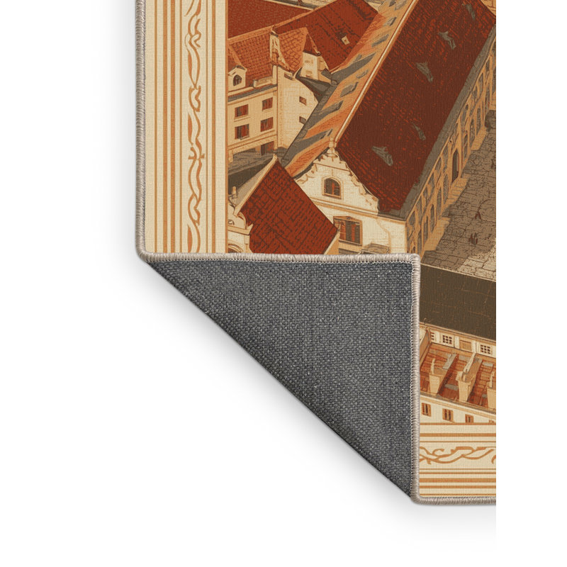 Tapis moelleux moelleux à motif rétro de style rétro Old Town Queanbeyan, 6 X 9