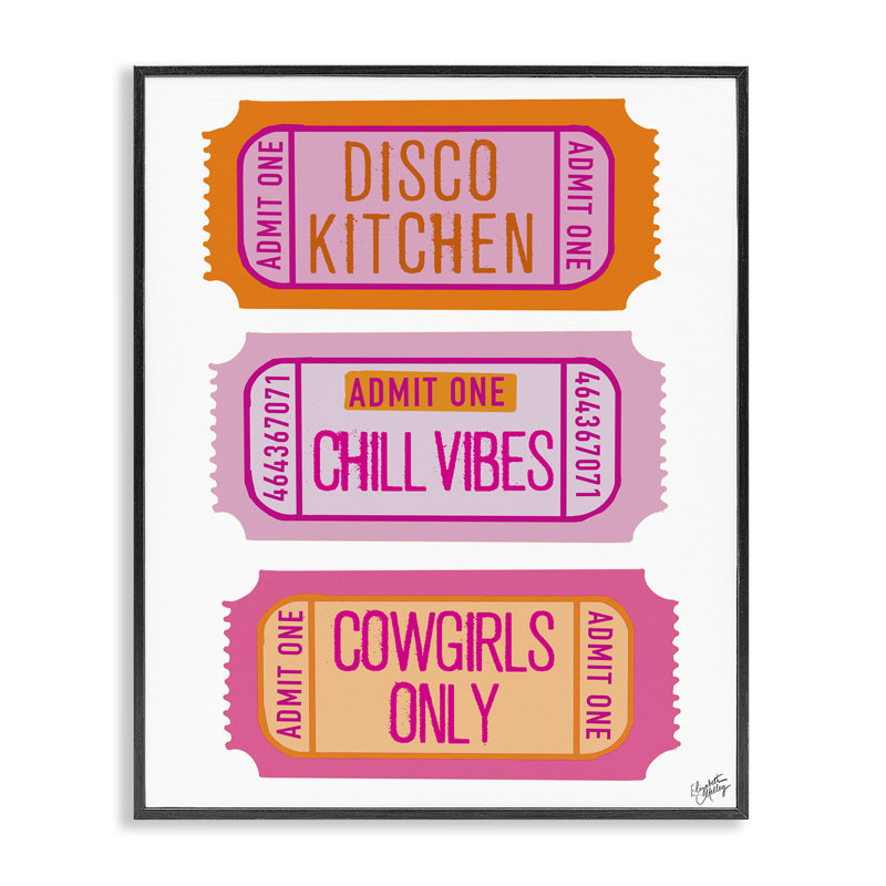 Disco Kitchen phrase billets, estampe numérique par Elizabeth Medley, Giclée encadrée noir minuit, H 14 po x l 11 po