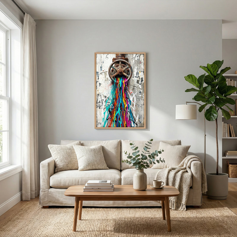 «Colorful Flow», ensemble de 1 reproduction d'art sur toile, Natural, 24"H x 16"W