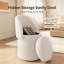 Tabouret de maquillage confortable en sherpa avec rangement et dossier réglable pour les petits espaces-1818701265