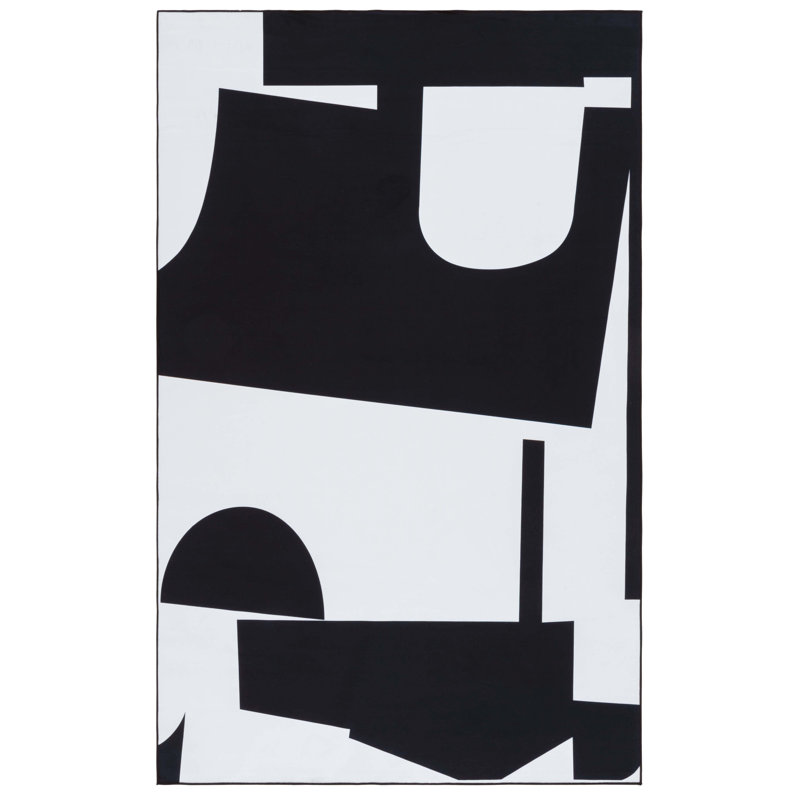 Tapis noir / ivoire Joal 822, Rond 6 pi