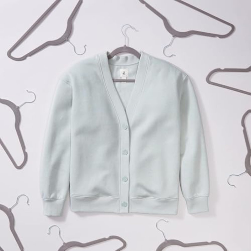 Cintre mince, en velours et antidérapant, Gris/doré, 30