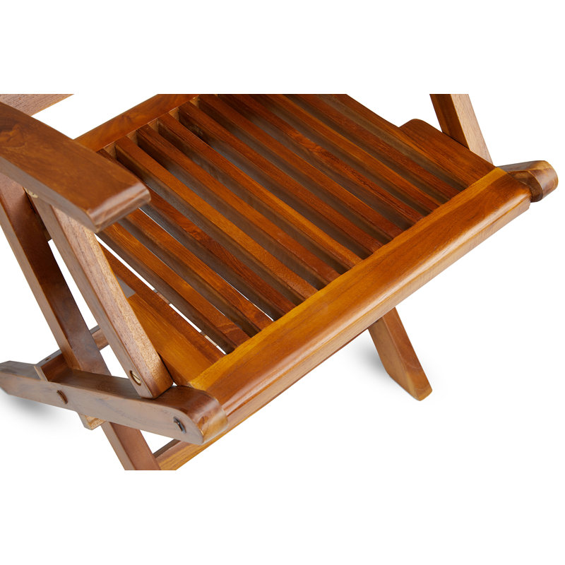Folding Teak Patio Dining Armchairs Includes 2