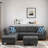Linen Fabric L - Shaped Sectional Sofa With Nailhead Trim And Cup Holders And Storage Ottoman-977832614