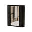Armoire à miroir murale simple à une porte pour le rangement de la salle de bain, style rustique américain, 2 tablettes, sur meuble-lavabo, finition à l'eau, fixation stable noire antique compacte, surface imperméable, simple