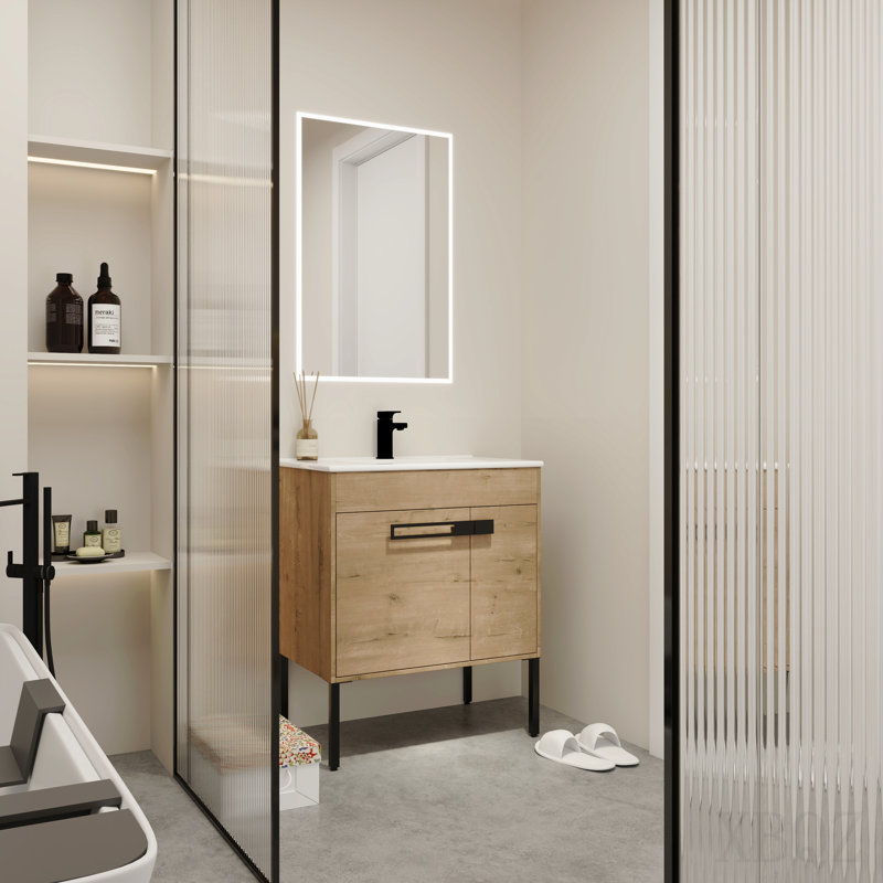 30 Inch Bathroom Vanity With Sink, Freestanding Bathroom Vanity Or Floating Is Optional Conversion 30*18-00330imo-1(Kd-Packing)