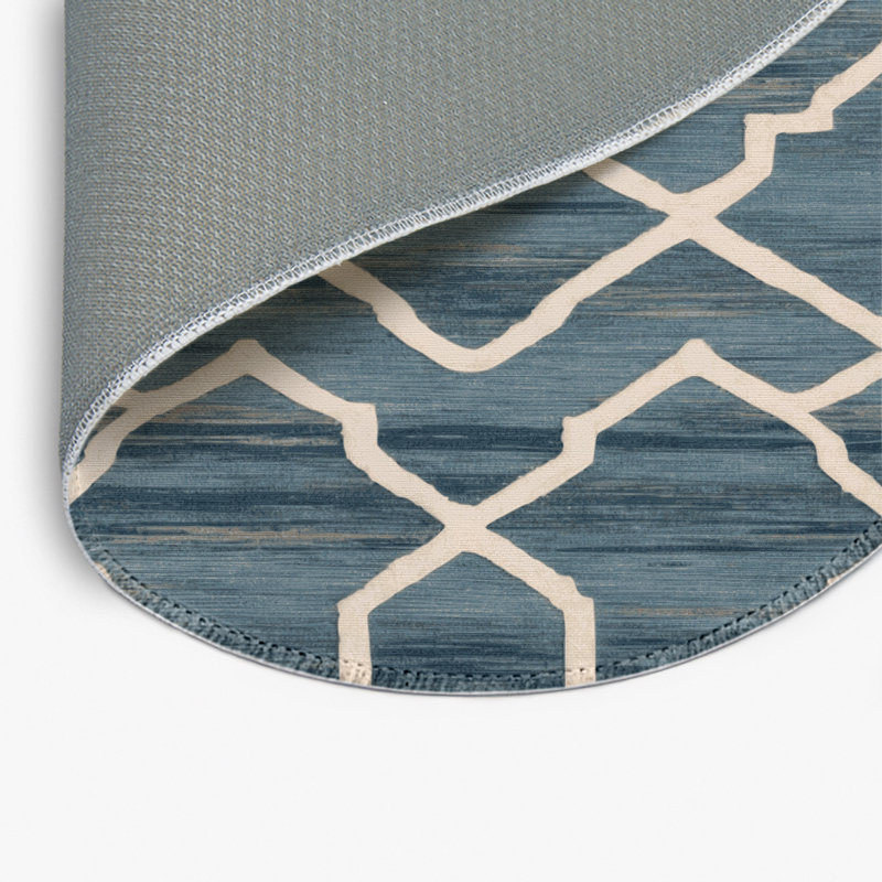 Tapis gris intérieur et extérieur Trellis, Rond 5 pi