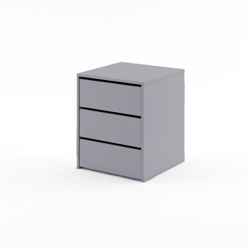 Avo 50cm W Particle Board / Chipboard Bedside Table, Matte Grey
