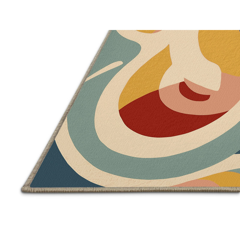 Retro Stomp Rug, Rectangle 2' x 3'