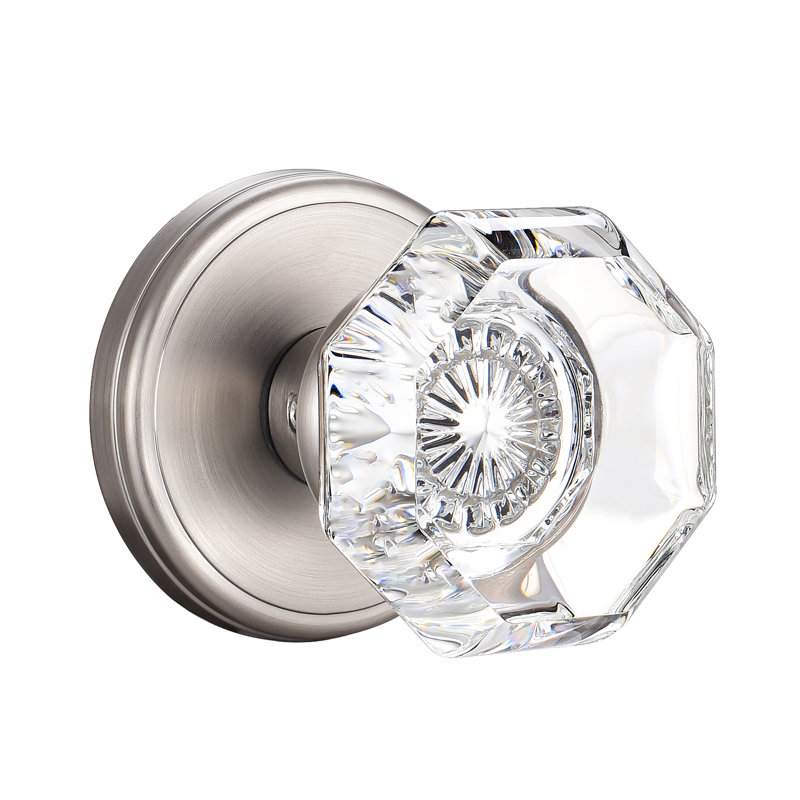 Coolnews Retro Elegant Series Crystal Passage Door Knobs, Satin Nickel
