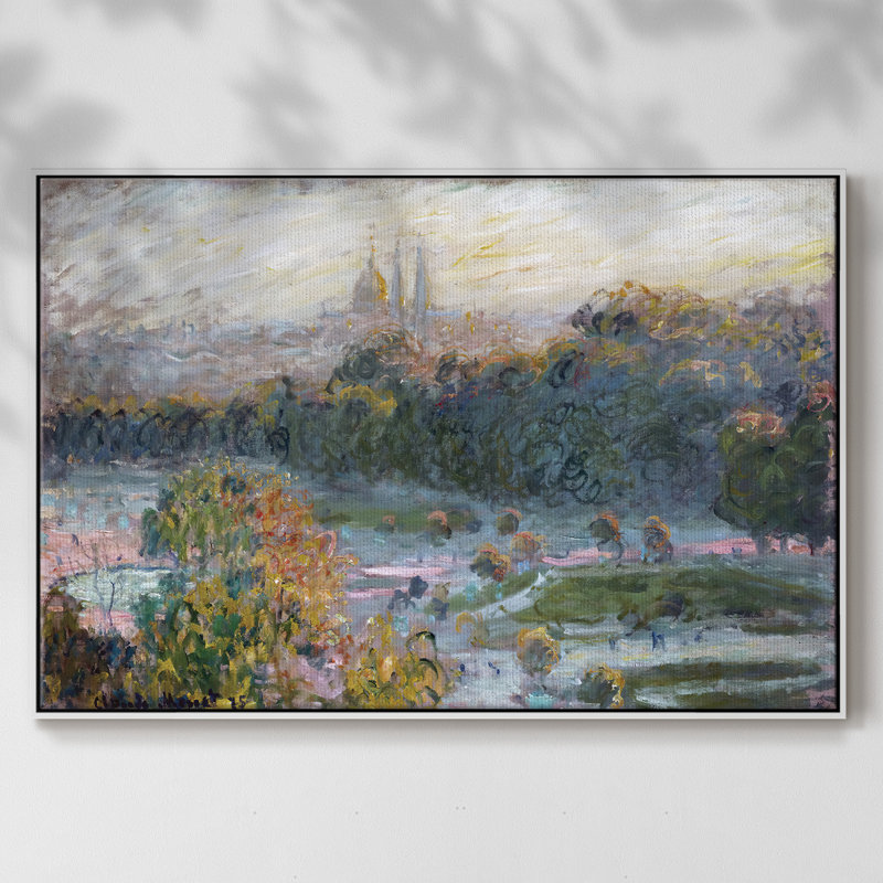 The Tuileries (Study), 1876, reproduction d'art sur toile, H 25 po x l 37 po x P 2 po, Blanc