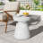 Outdoor Ponti Travertine Side Table,White