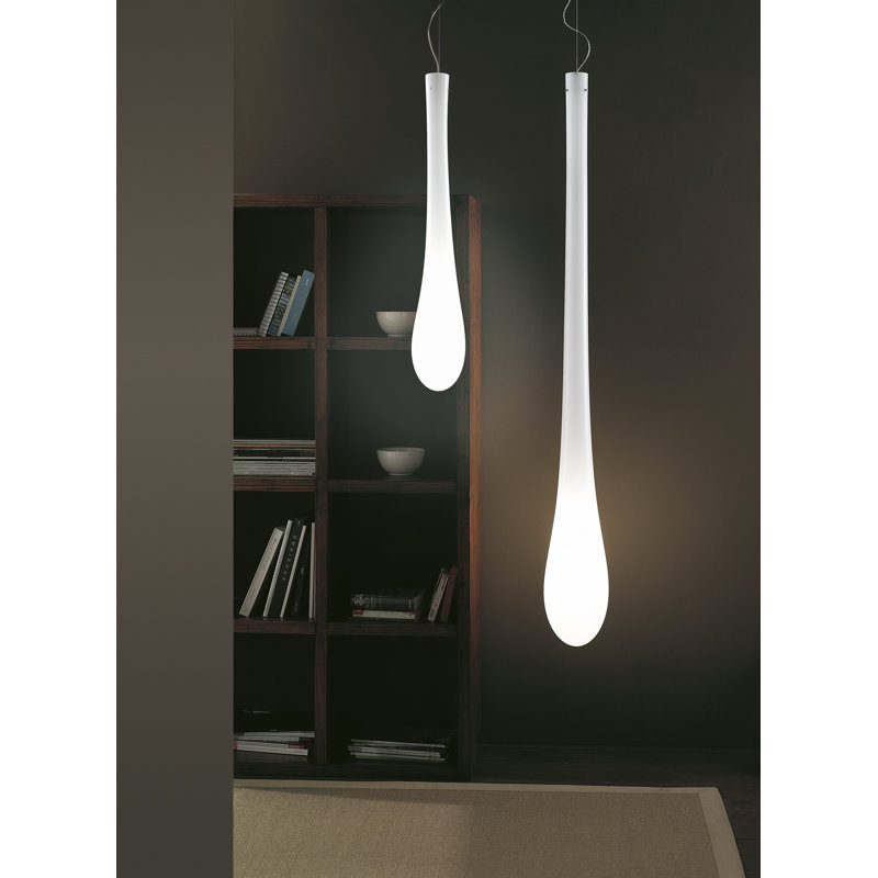 Lacrima Suspension G White Glossy Satin Nickel E26 Ul, 118" H x 7" W x 7" D, Does Not Apply, No