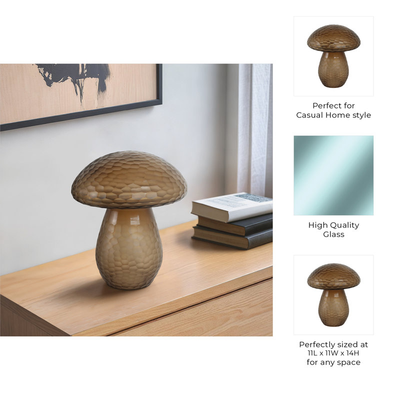 14" Limoge Large Glass Mushroom