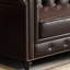 Canapé modulaire brun en cuir véritable