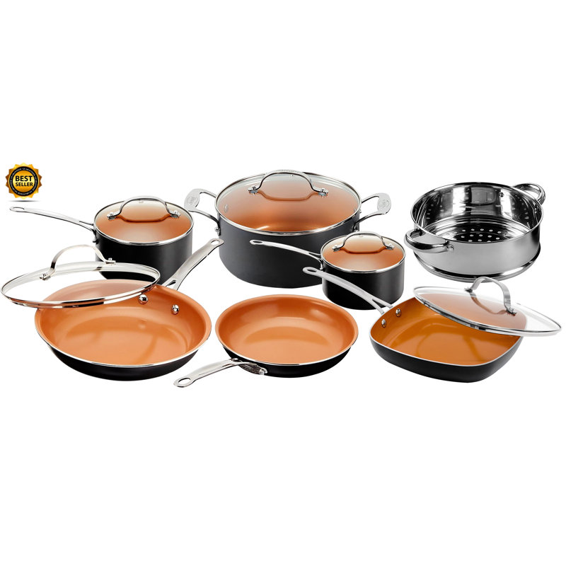 Batterie de cuisine antiadhésive Aluminium 12 pièces Gotham Steel