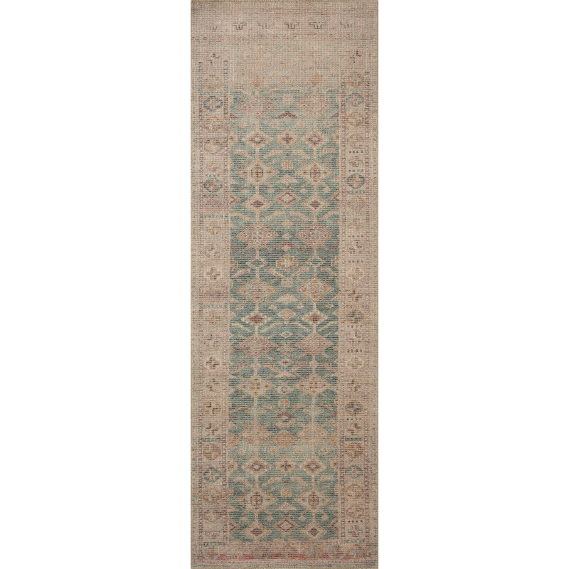 Angela Rose x Loloi Aubrey Aqua / Sand Area Rug, Runner 2'6" x 7'6"