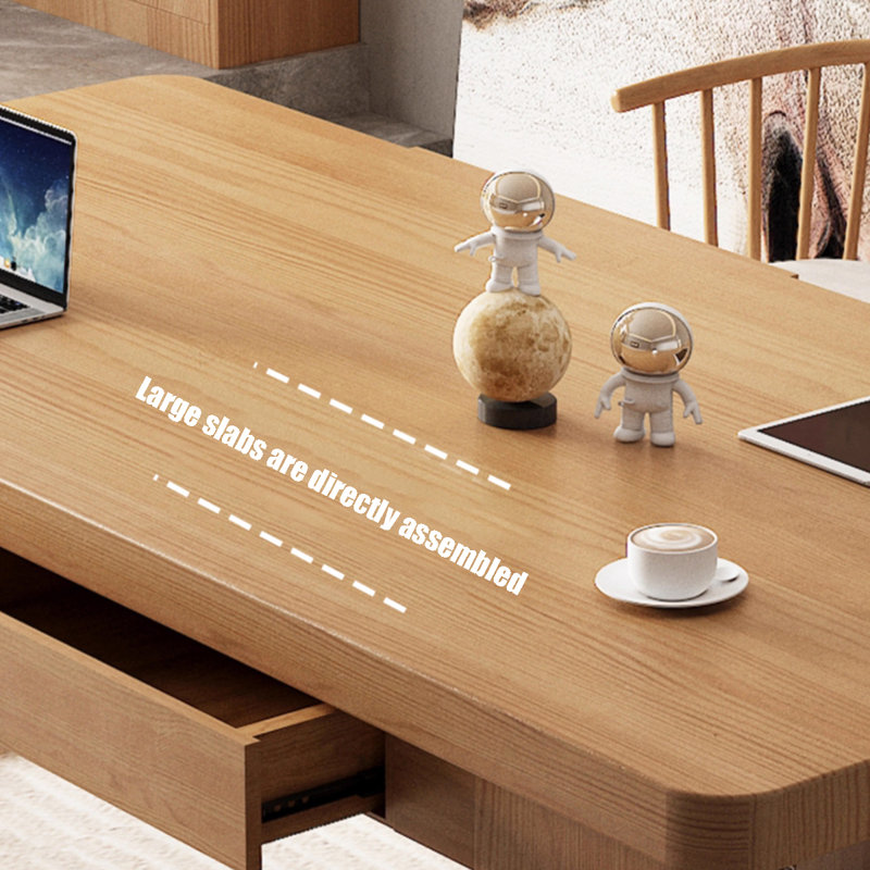 Grande table en bois massif avec tiroirs, H 29,53 po x l 86,61 po x P 35,43 po