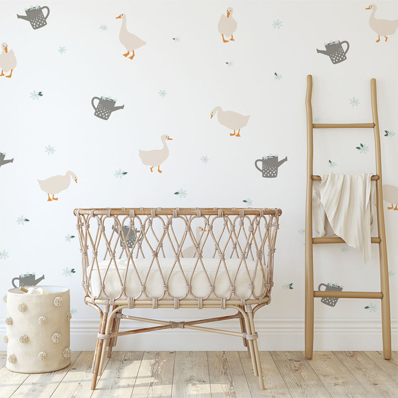 Adhésif décoratif oie blanche, Beige