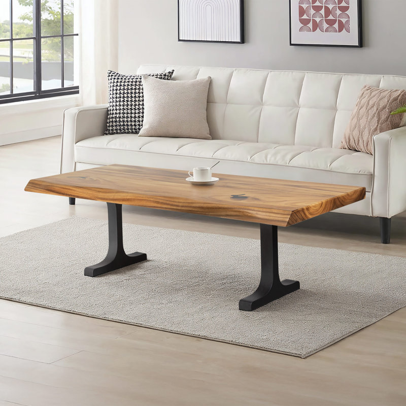 Table basse rectangulaire, H 18,4 po x l 24 po x P 60 po