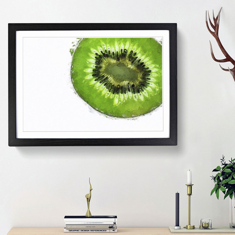 A Slice of Kiwi Fruit - Framed Print, Black Framed, 45cm H x 63cm W x 2cm D