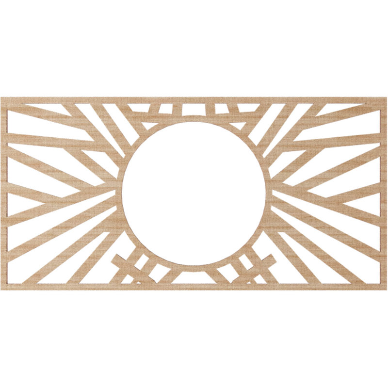 20"W x 10"H x 7 3/8"ID x 1/4"T Hoover Wood Fretwork Pierced Ceiling Medallion, Cherry, 12" H x 24" W x 0.25" D, Alder