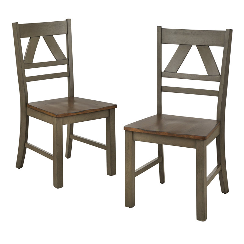 Chaise d'appoint en bois massif Rivington, Gris