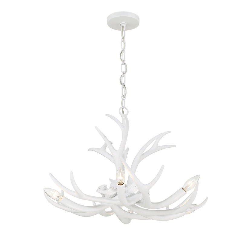 Lustre 6 lumières Daniels, Blanc