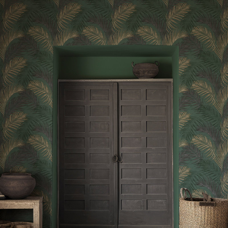 Palma 10.05m x 53cm Matte Wallpaper Roll, Green
