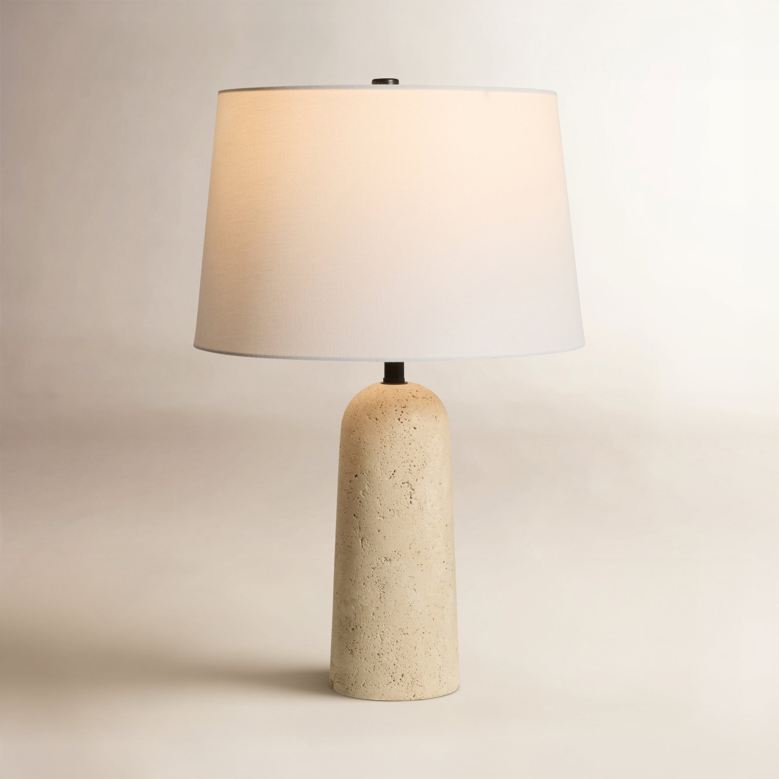Holderness Travertine Table Lamp, 22" H x 14" W x 14" D