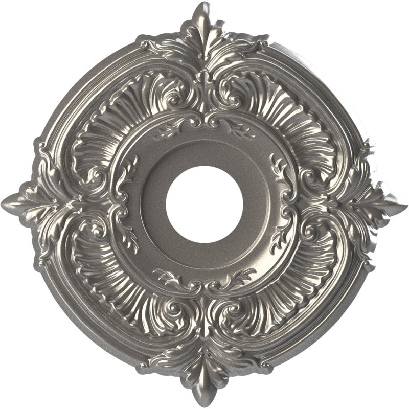 Attica Thermoformed PVC Ceiling Medallion, 16" H x 16" W x 1" D, Aged Dark Steel