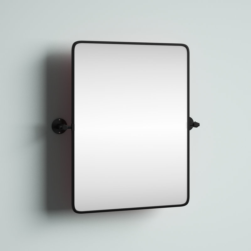 Hunsicker Metal Rectangle Mirror, Black